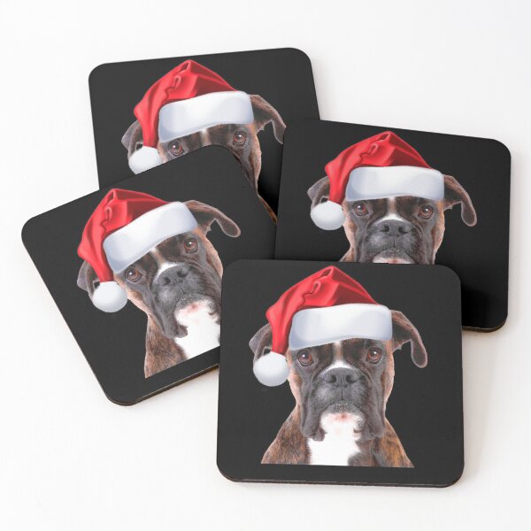 Item preview, Cute Boxer Santa Hat Image Funny Dog Picture Christmas Gift designed and sold by DamnCoolStuff.
