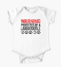 Warning Protected By A Labradoodle One Piece - Short Sleeve