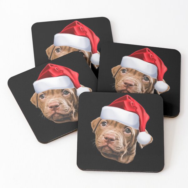Item preview, Cute Mastiff Puppy Dog Santa Hat Image Funny Christmas Gift designed and sold by DamnCoolStuff.