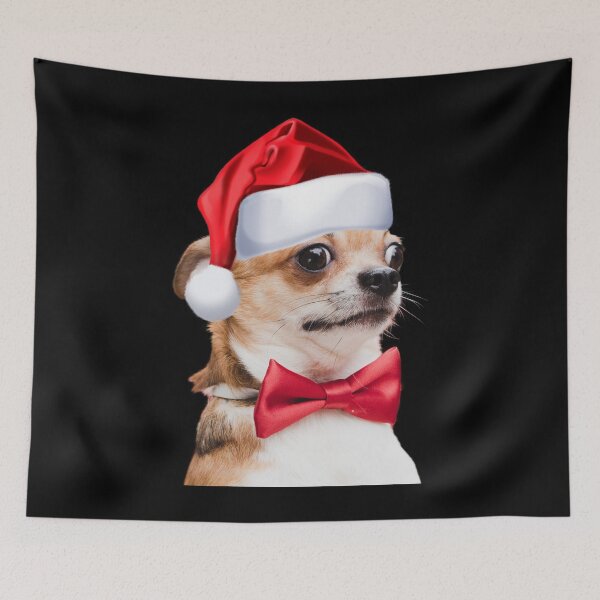 Item preview, Cute Chihuahua Shirt Santa Hat Image Funny Christmas Gift designed and sold by DamnCoolStuff.