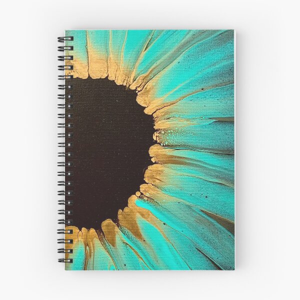 Item preview, Eclipse Inspired Aqua Green and Gold Abstract Fluid Art Painting designed and sold by CrystalCoast.