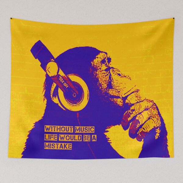 Item preview, Without Music Life Would Be A Mistake - Banksy Art and Music Quote designed and sold by CASSNELSON.
