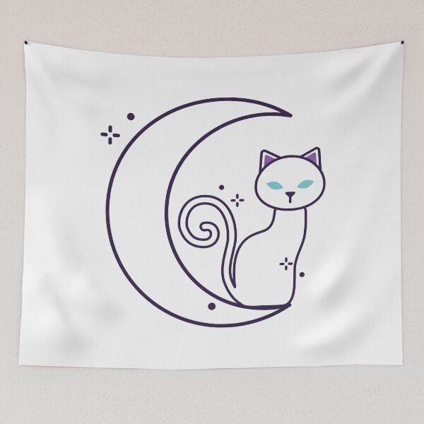 Item preview, Cat Moon and Stars designed and sold by LunaDesignsx.