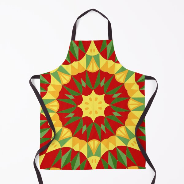 Item preview, Abstract Christmas Sunflower Mandala Red Green Yellow Gold designed and sold by ShajenDesigns.