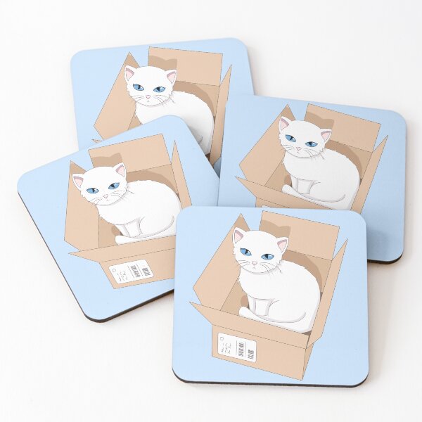 Item preview, White Cat in a Box designed and sold by LilacLynx.