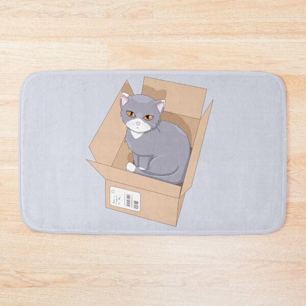 Item preview, Gray Cat in a Box designed and sold by LilacLynx.