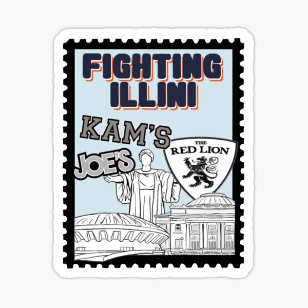 Fighting Illini Chief Illiniwek University of Illinois Vinyl Sticker 3 x 3