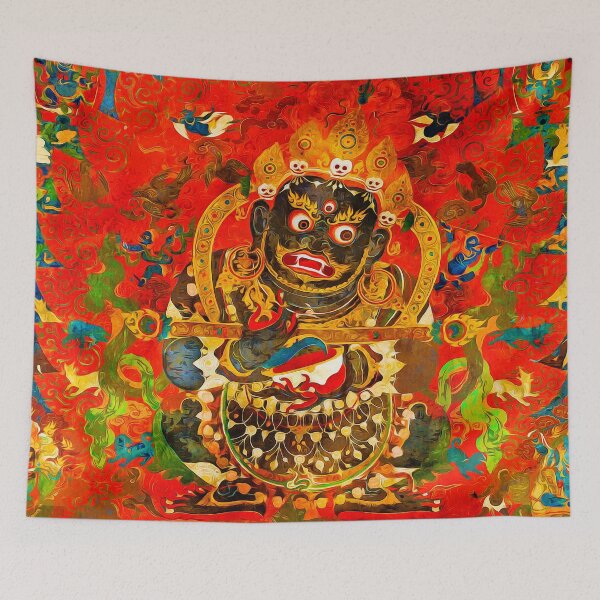 Item preview, Mahakala Thangka Tibetan Art Inspired designed and sold by TheBearandBunny.