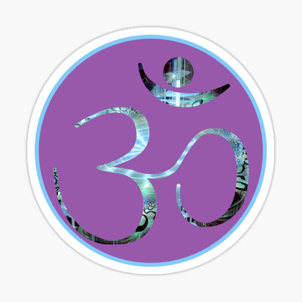 OM Logo v1 - multicolor on purple Sticker