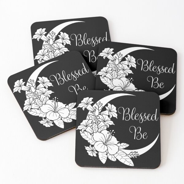 Item preview, Blessed Be Witchy Crescent Moon and Flowers designed and sold by LoopyGalaxy.