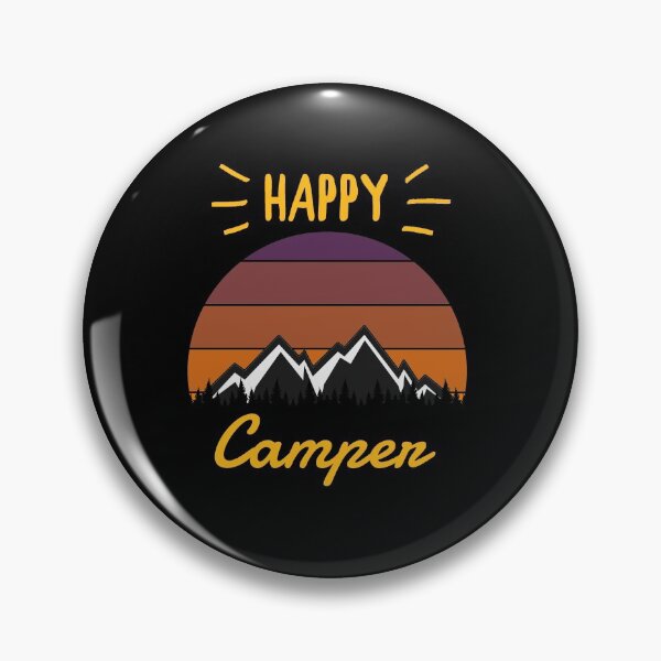 Item preview, Happy Camper Camping Retro Vintage 70s Sunset Mountains designed and sold by Draculaura2009.