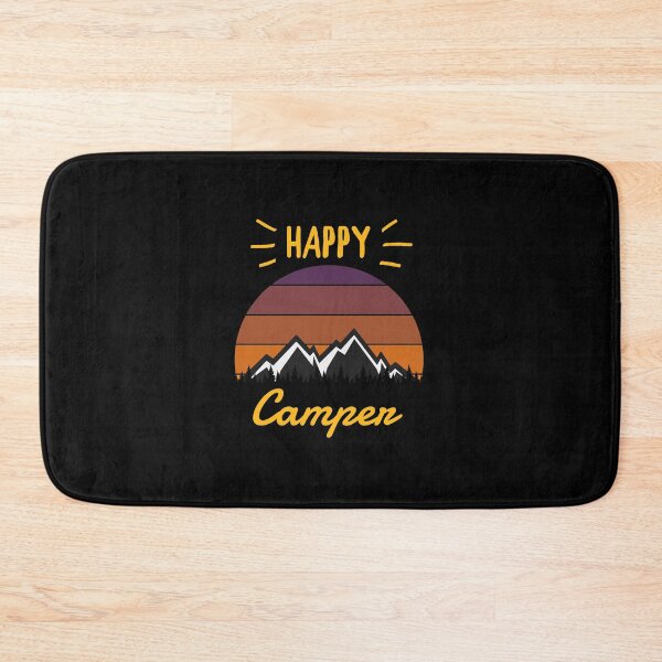 Item preview, Happy Camper Camping Retro Vintage 70s Sunset Mountains designed and sold by Draculaura2009.
