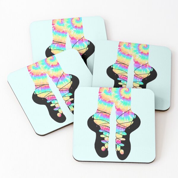 Item preview, Irish Dance Soft Shoes | Rainbow Tie Dye Ghillies designed and sold by theBlueKazoo.