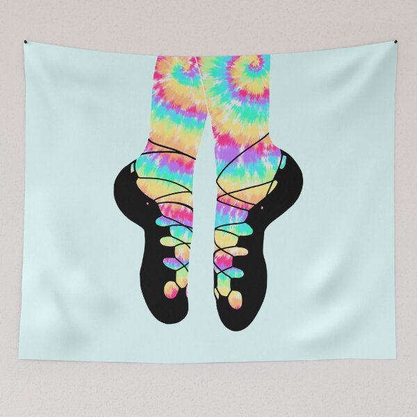 Item preview, Irish Dance Soft Shoes | Rainbow Tie Dye Ghillies designed and sold by theBlueKazoo.