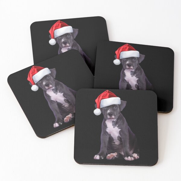 Item preview, Cute Staffordshire Terrier Puppy Santa Hat Christmas Gift designed and sold by DamnCoolStuff.
