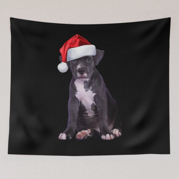 Item preview, Cute Staffordshire Terrier Puppy Santa Hat Christmas Gift designed and sold by DamnCoolStuff.