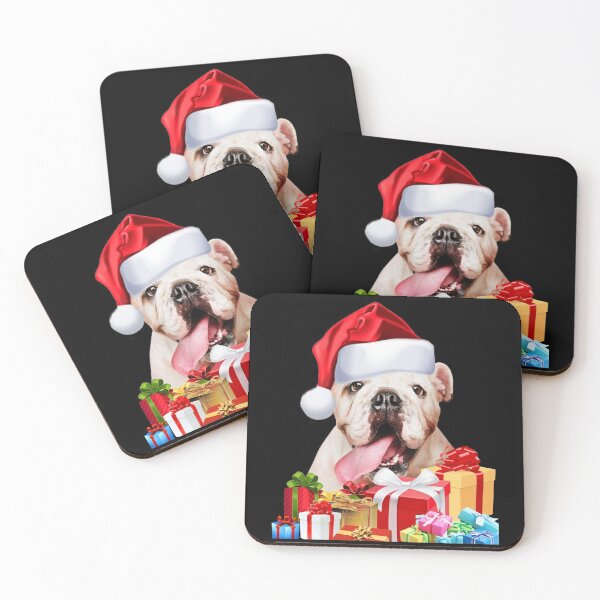 Item preview, Cute English Bulldog Santa Hat Image Funny Christmas Gift designed and sold by DamnCoolStuff.