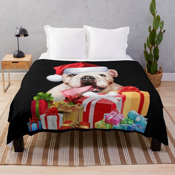 Item preview, Cute English Bulldog Santa Hat Image Funny Christmas Gift designed and sold by DamnCoolStuff.