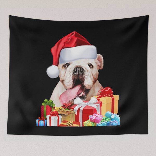 Item preview, Cute English Bulldog Santa Hat Image Funny Christmas Gift designed and sold by DamnCoolStuff.