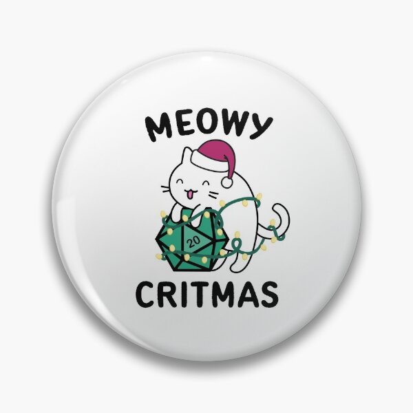 Item preview, Meowy Critmas DnD Christmas Cat designed and sold by Cute N' Nerdy Shop.