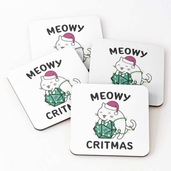 Item preview, Meowy Critmas DnD Christmas Cat designed and sold by Cute N' Nerdy Shop.