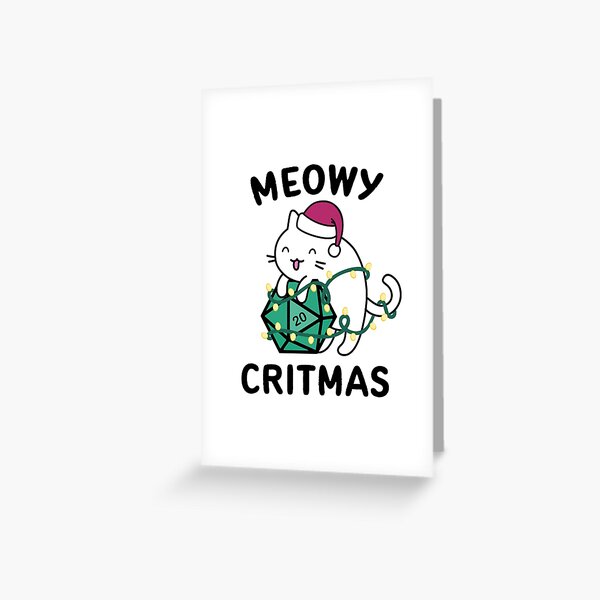 Item preview, Meowy Critmas DnD Christmas Cat designed and sold by Cute N' Nerdy Shop.