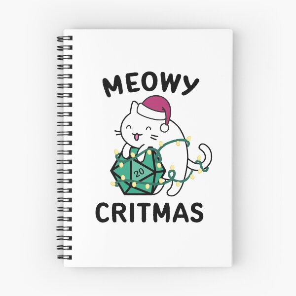 Item preview, Meowy Critmas DnD Christmas Cat designed and sold by Cute N' Nerdy Shop.