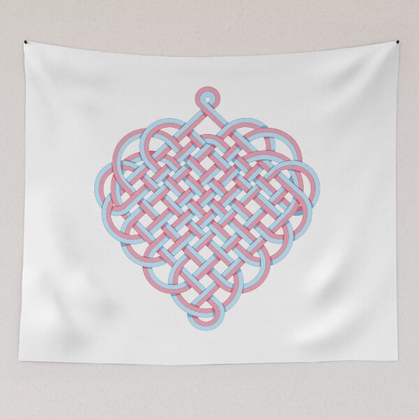 Item preview, Cute Celtic heart with blue and pink ribbons designed and sold by Albamarina.