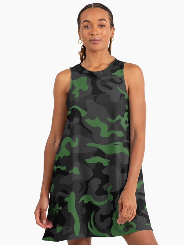 camo green dress GIRLSTRONG SPORT T-SHIRT DRESS GREEN CAMO