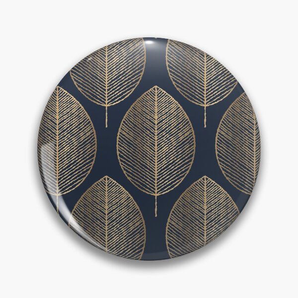 Item preview, Luxurious Elegant Golden Leaves Navy Blue designed and sold by KA DESIGNS.