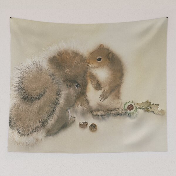 Item preview, Squirrels with their nuts designed and sold by Sun Lin.