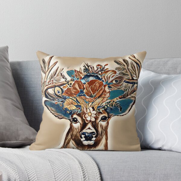 Item preview, beautiful deer head flowers painting designed and sold by paintingVoid.