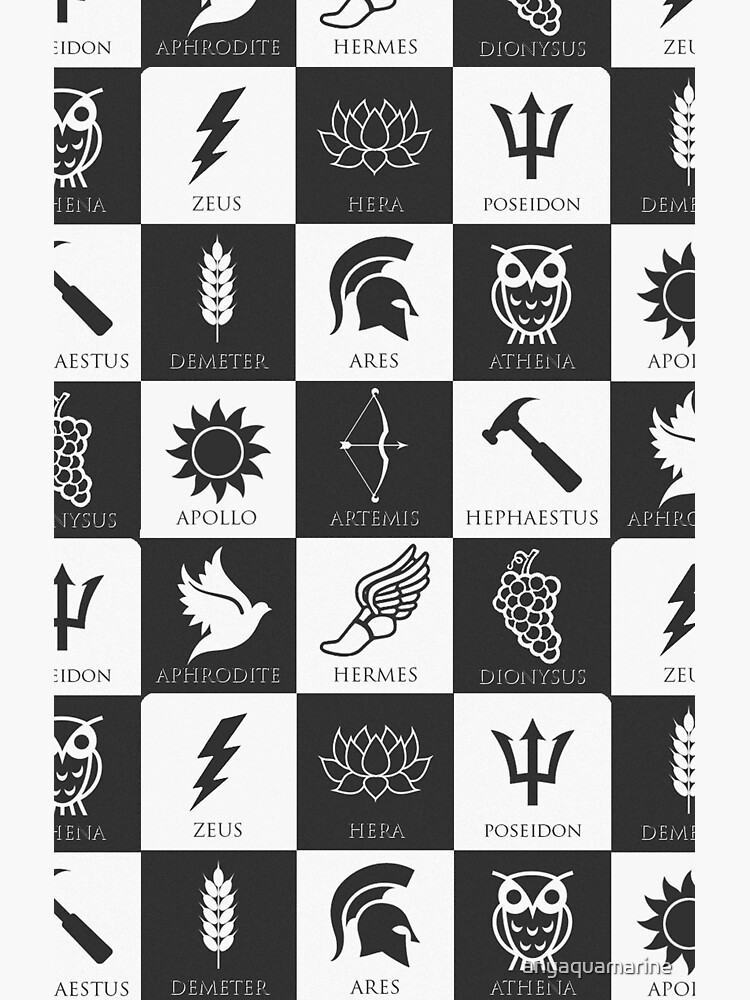 Greek Gods Mythology Repeat Pattern - Percy Jackson Inspired Decal Sticker  Graphic - Sticker Decal