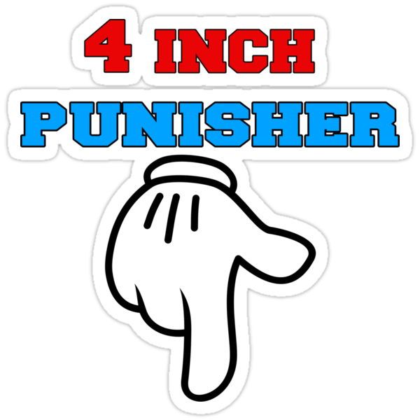 "4 Inch Punisher! Funny Logo!" Stickers by FlyGraphics | Redbubble