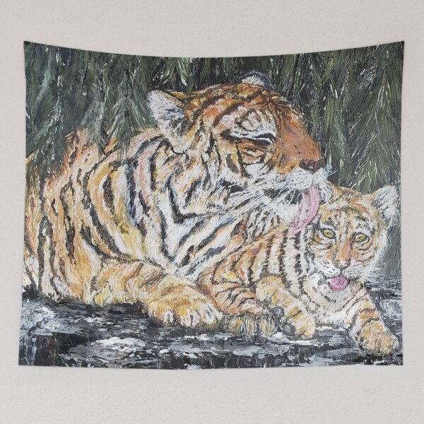 Item preview, Tiger Mom Grooming Cub designed and sold by LivingArtBrenda.