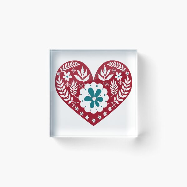 Item preview, Christmas Heart With Flowers Scandia designed and sold by DarkHumorstore.