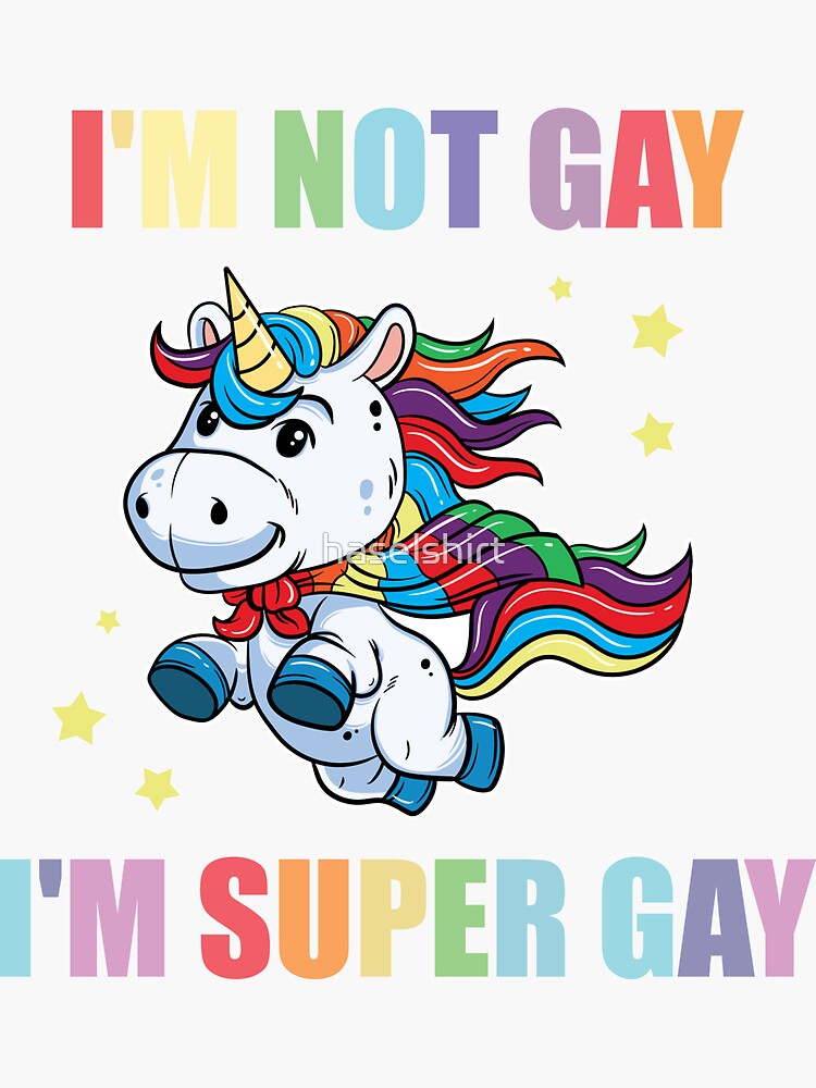 Lgbt Funny Rainbow Unicorn Super Gay Lesbian Pride Sticker For Sale By Haselshirt Redbubble 1041