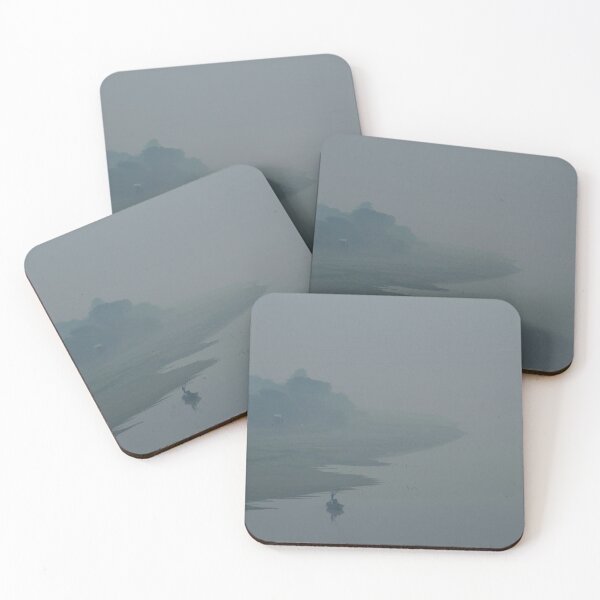 Item preview, A fisherman in a small boat on a misty lake designed and sold by EAnneH.