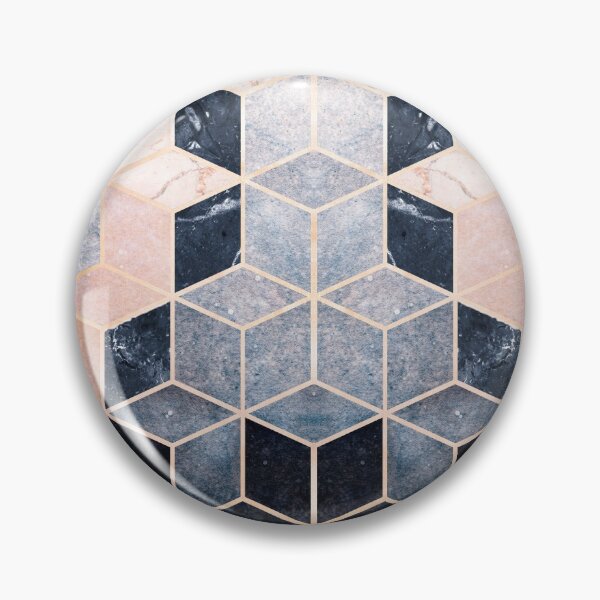 Item preview, Elegant Geometric Dark Blue and Pink Cubes Mosaic designed and sold by KA DESIGNS.