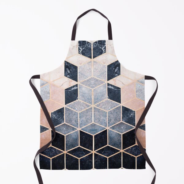 Item preview, Elegant Geometric Dark Blue and Pink Cubes Mosaic designed and sold by KA DESIGNS.