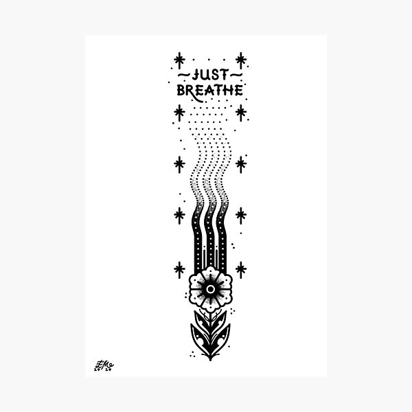 Just Breathe Wildflowers Temporary Tattoo - Etsy