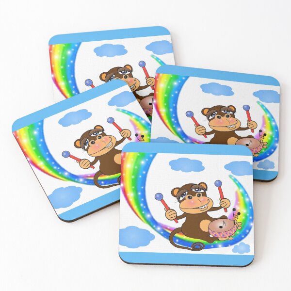 Item preview, The Monkey likes beating drum designed and sold by Shirley cute art .
