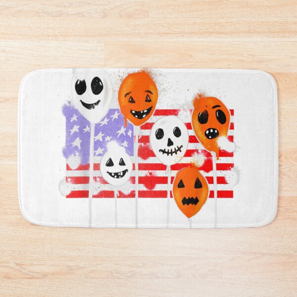 Item preview, Funny Balloon Face Halloween pumpkin America flag designed and sold by GeniusDesignArt.
