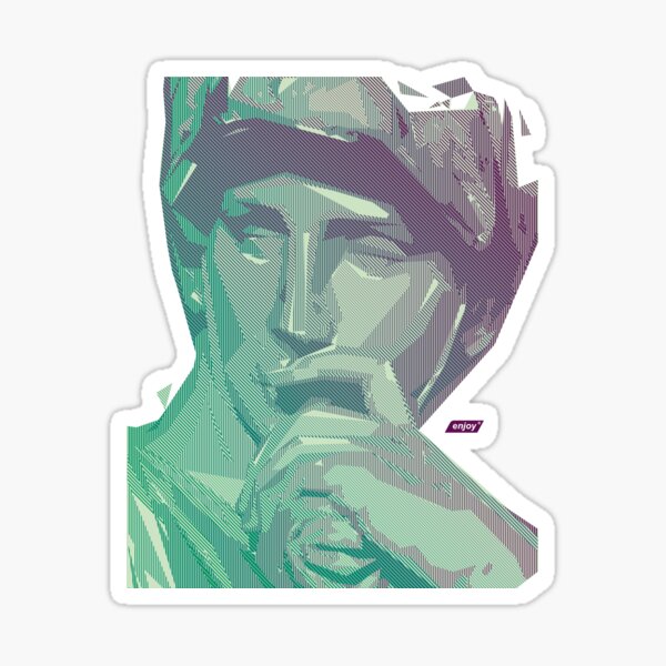 Lorenzo Scanline Portrait | Day Time Sticker