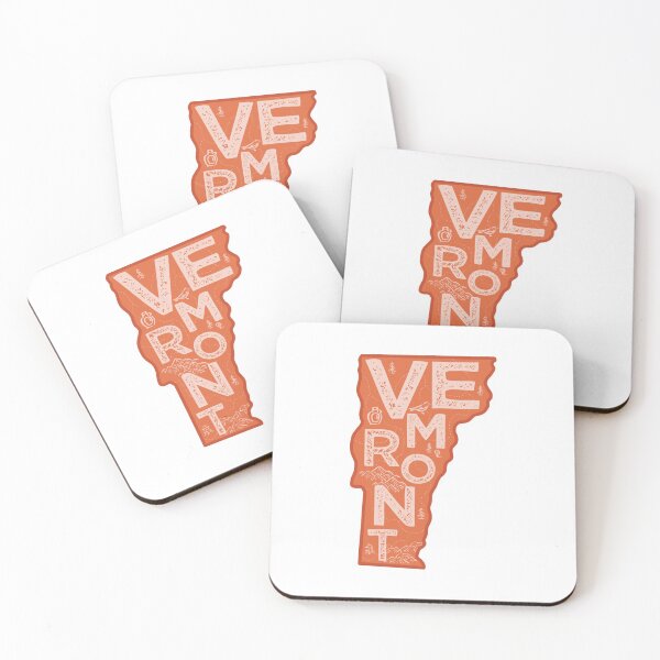 Item preview, Vermont Map Typography Red designed and sold by HelloGentry.