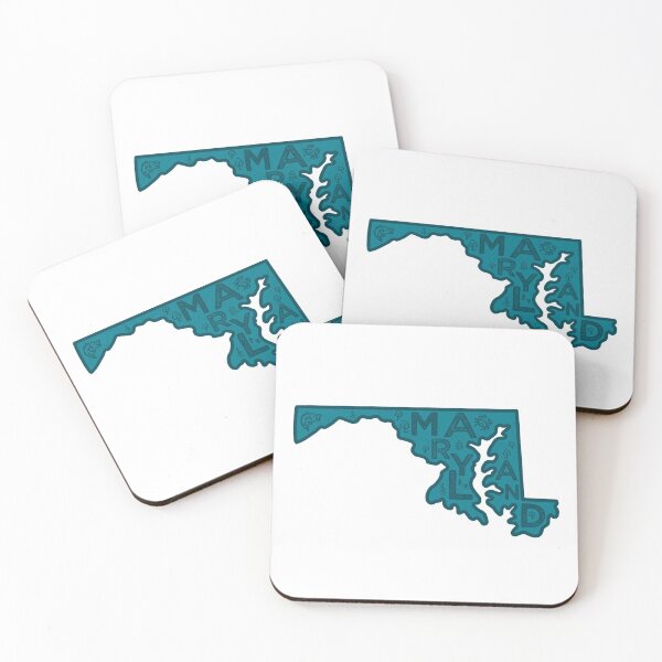 Item preview, Maryland Map Typography Navy designed and sold by HelloGentry.