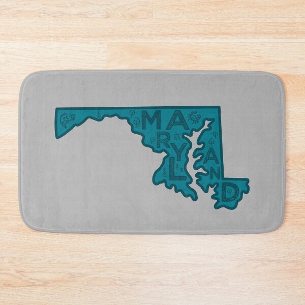 Item preview, Maryland Map Typography Navy designed and sold by HelloGentry.
