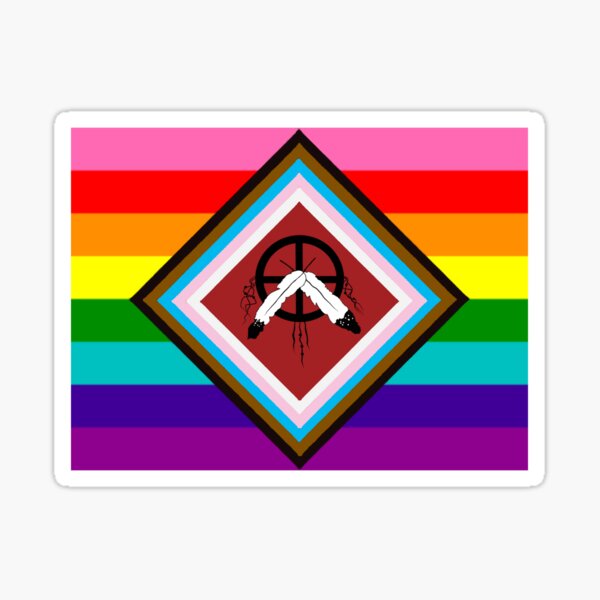 Two Spirit LGBTQ A Pride Flag White Border Sticker By Foxandtigersden Redbubble