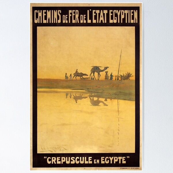 Aperçu de l'œuvre Crepuscule en Egypte poster retro créée et vendue par CorasPosters.
