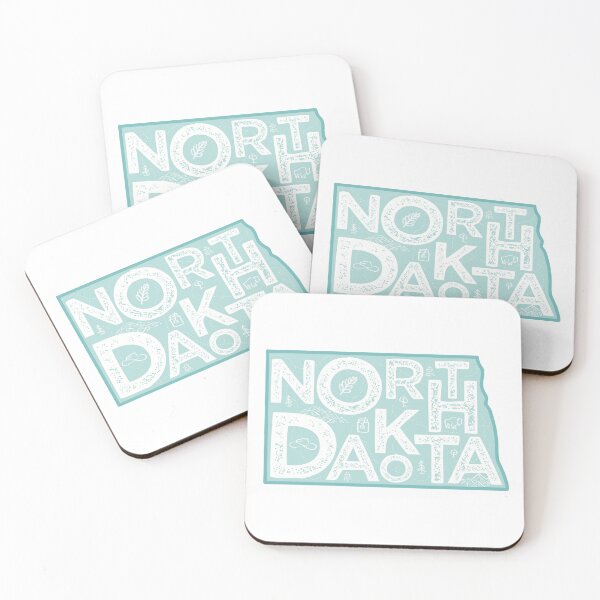 Item preview, North Dakota Map Typography Blue designed and sold by HelloGentry.